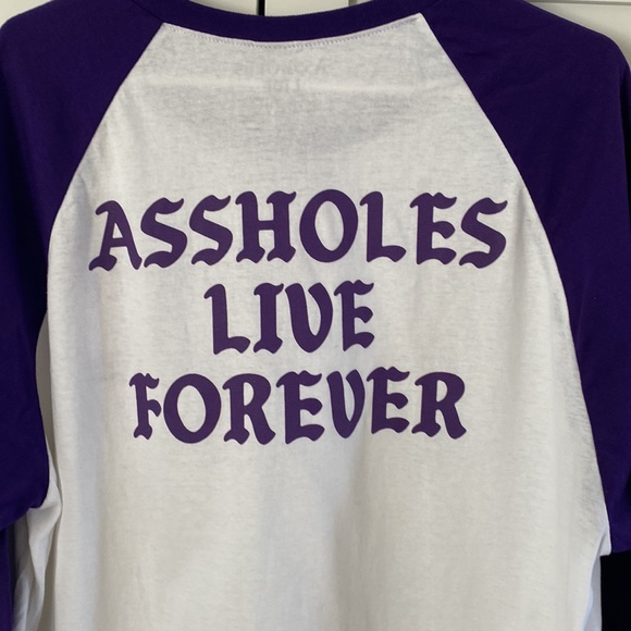 Assholes Live Forever 3/4 Length Sleeve T Shirt - Picture 4 of 5